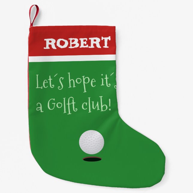 PETITE CHAUSSETTE DE NOËL BAS DE NOËL. CLUB ET BOULE DE GOLF (Devant)