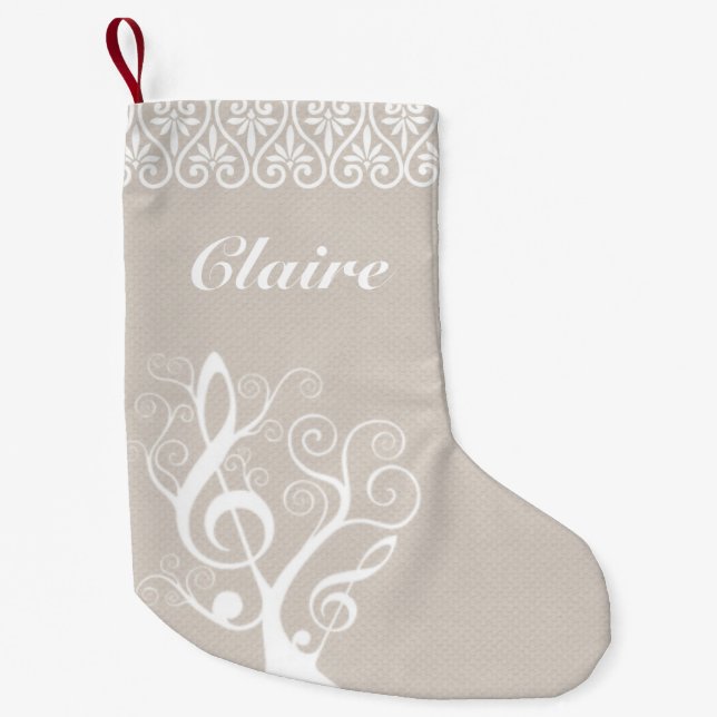 Petite Chaussette De Noël Bas de Noël d'arbre de musique (Devant)