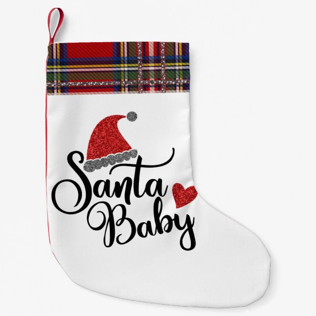 Petite Chaussette De Noël Bas de Noël de bébé de Père Noël (Devant)