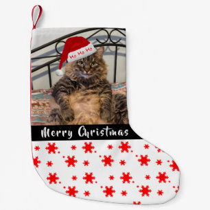 Petite Chaussette De Noël Bas de Noël de chat de Père Noël