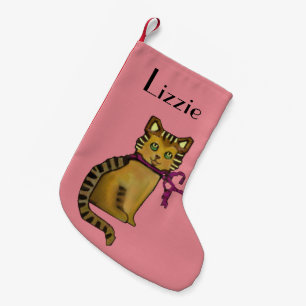 Petite Chaussette De Noël Bas de Noël de chat tigré