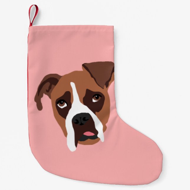 Petite Chaussette De Noël Bas de Noël de chien de boxeur (Devant)