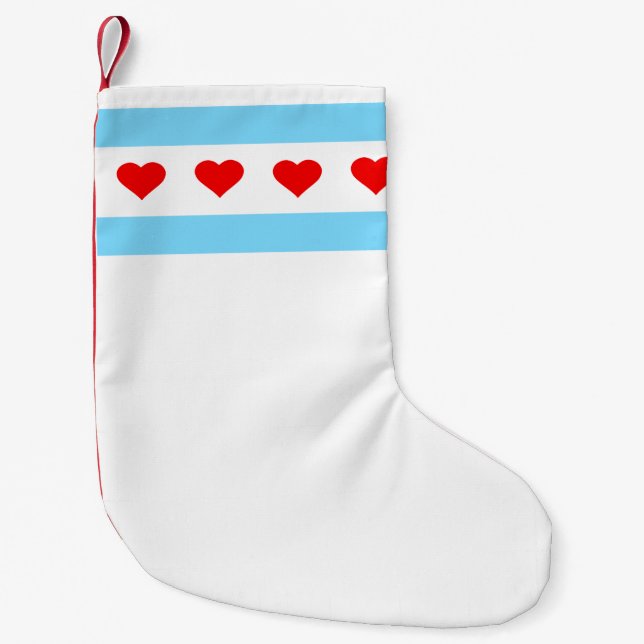 Petite Chaussette De Noël Bas de Noël de drapeau de coeur de Chicago (Devant)