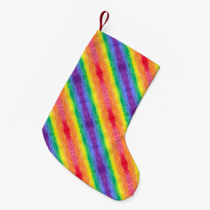 Petite Chaussette De Noël Bas de Noël de la rayure 2 d'arc-en-ciel