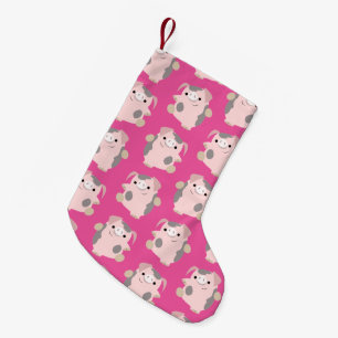 Petite Chaussette De Noël Bas de Noël de motif de porc de bande dessinée d