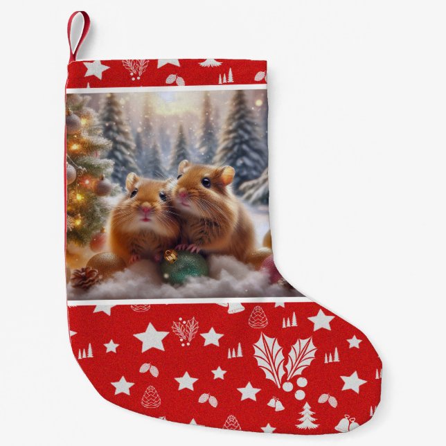 Petite Chaussette De Noël Bas de Noël des gerbilles (Devant)