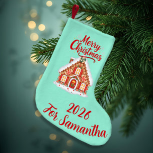 Petite Chaussette De Noël Bas de Noël Maison en Pain d'Épices Personnalisé 2