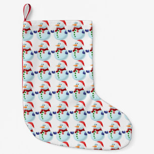 Petite Chaussette De Noël Bas de Noël Motif de Snowman