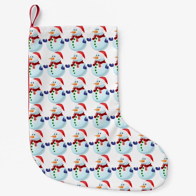 Petite Chaussette De Noël Bas de Noël Motif de Snowman (Devant)