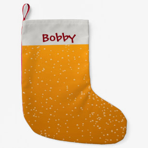 Petite Chaussette De Noël Bas de Noël personnalisé pour bière ambrée Brown A