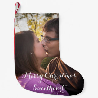 Petite Chaussette De Noël Bas de Noël romantique personnalisé avec photo