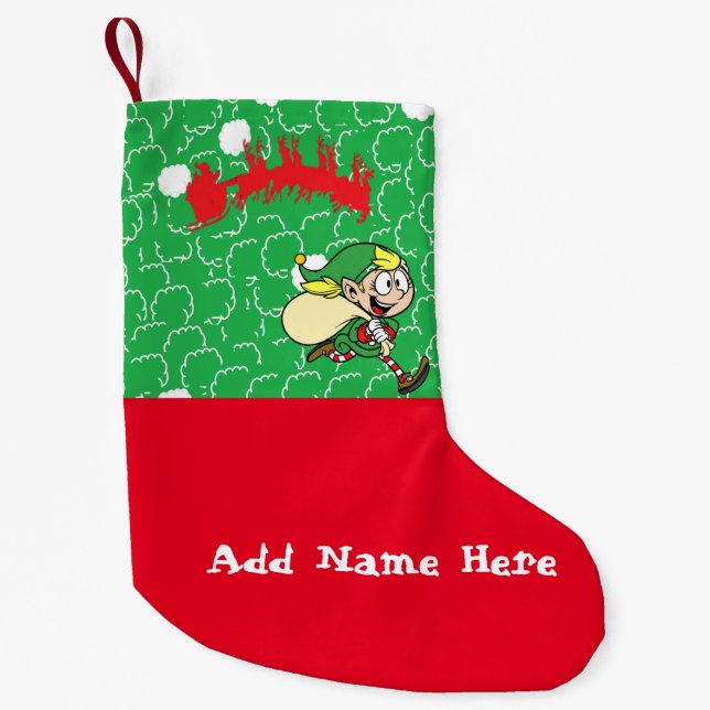 Petite Chaussette De Noël Bas d'elfes customisés par Collection Kriyas (Devant)