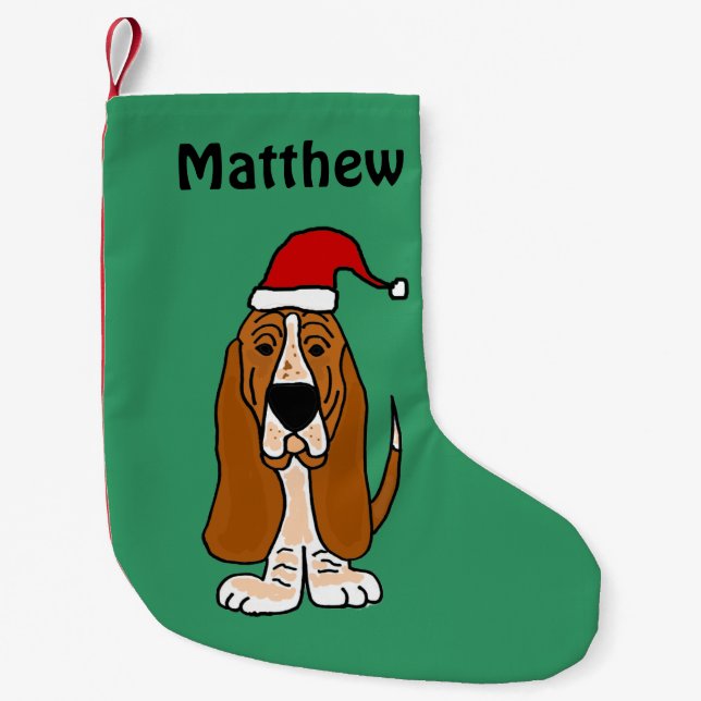 Petite Chaussette De Noël Bas drôle de Noël de Basset Hound (Devant)