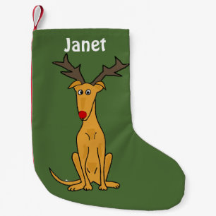 Petite Chaussette De Noël Bas drôle de Noël de chien de lévrier