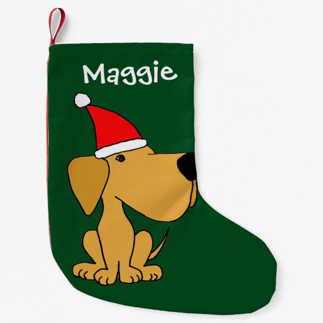 Petite Chaussette De Noël Bas drôle de Noël de labrador retriever (Devant)