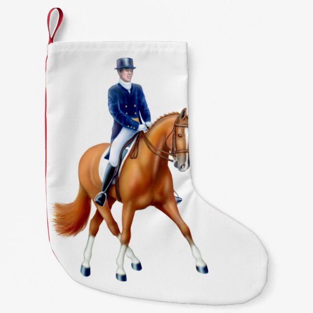 Petite Chaussette De Noël Bas équestre de Noël de cheval de dressage (Devant)