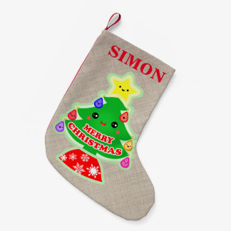 Petite Chaussette De Noël Bas fait sur commande d'arbre de Noël de Kawaii