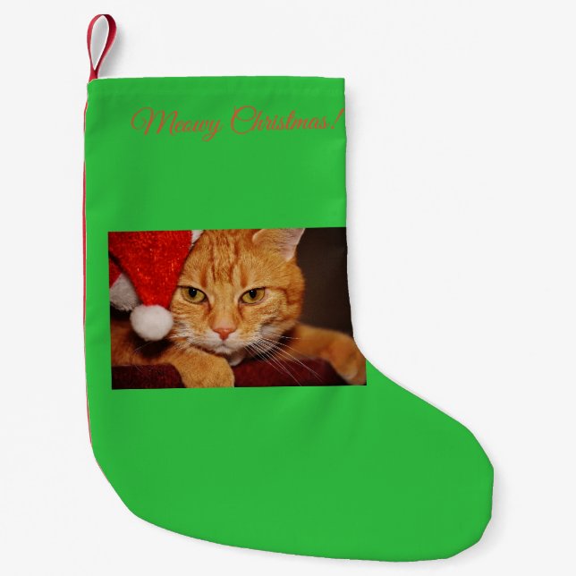 Petite Chaussette De Noël Bas fait sur commande de Noël de chat mignon de (Devant)