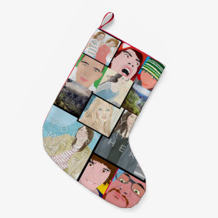 Petite Chaussette De Noël Bas fait sur commande de Noël de photo de mosaïq