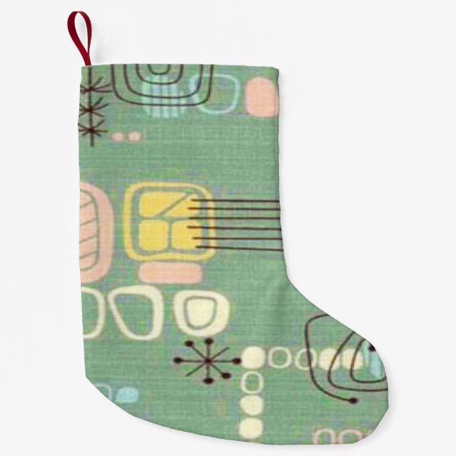 Petite Chaussette De Noël Bas graphique moderne de Noël de la moitié du (Devant)