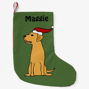 Petite Chaussette De Noël Bas jaune de Noël de labrador retriever