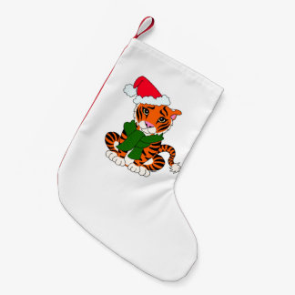 Petite Chaussette De Noël Bas mignon de tigre de Noël