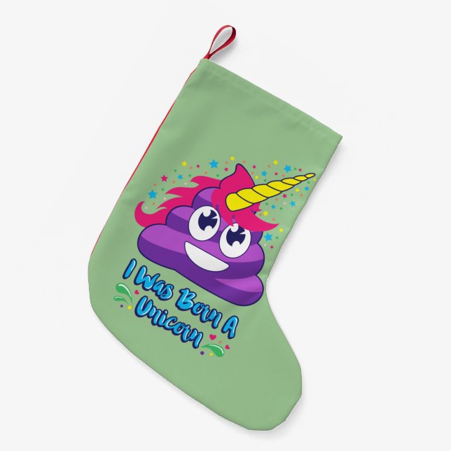 Petite Chaussette De Noël Bas né de Noël d'Emoji de dunette de licorne (Devant (Accrochage))