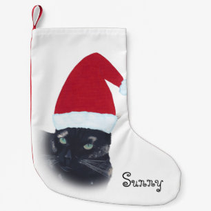 Petite Chaussette De Noël Bas nommé de Noël de Père Noël de chat d'écai