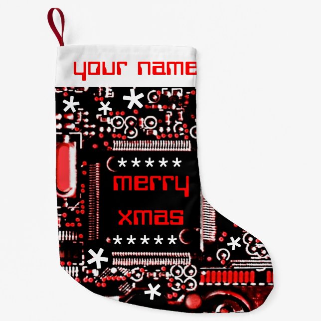 Petite Chaussette De Noël Bas nommé du rouge 2 de circuit bilatéral (Devant)