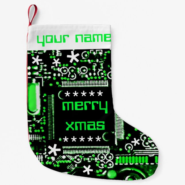 Petite Chaussette De Noël Bas nommé du vert 2 de circuit (Devant)