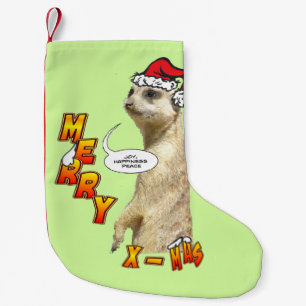 Petite Chaussette De Noël Bas personnalisable de Meerkat de Noël