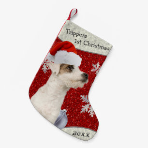 Petite Chaussette De Noël Bas personnalisable doux de Noël de Jack Russell