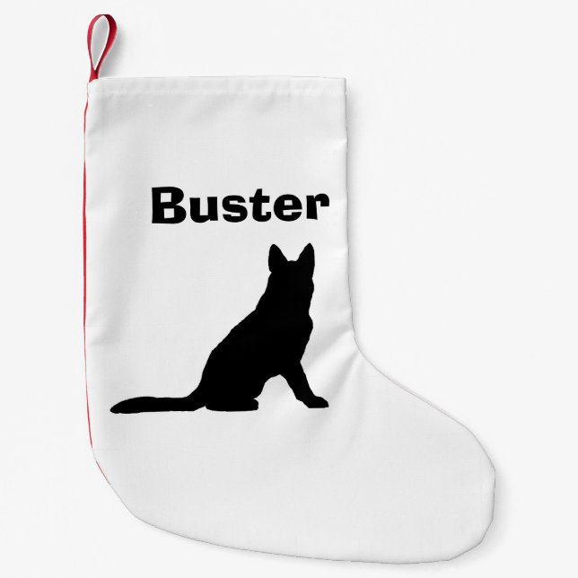 Petite Chaussette De Noël Bas personnalisé de berger allemand (Devant)