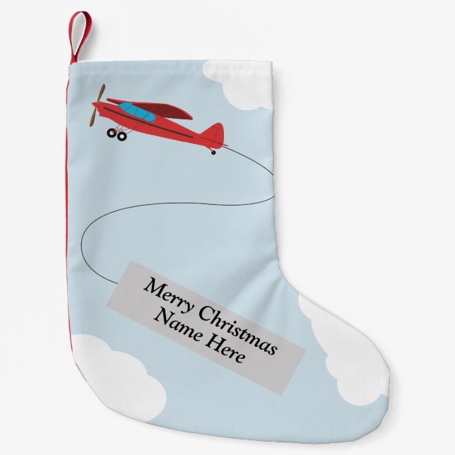Petite Chaussette De Noël Bas personnalisé de Noël d'aviation (Devant)