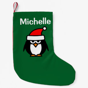 Petite Chaussette De Noël Bas personnalisé de Noël de pingouin de Père No