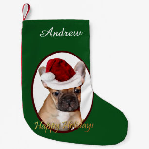 Petite Chaussette De Noël Bas personnalisé par chien de bouledogue françai