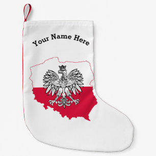 Petite Chaussette De Noël Bas polonais de Noël de drapeau de carte