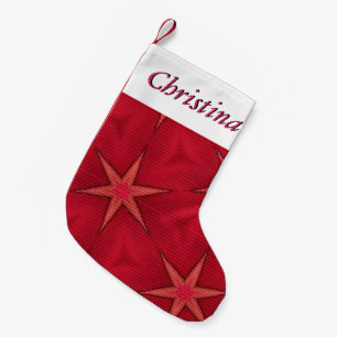 Petite Chaussette De Noël Bas rose de Noël d'étoile et nom personnalisable