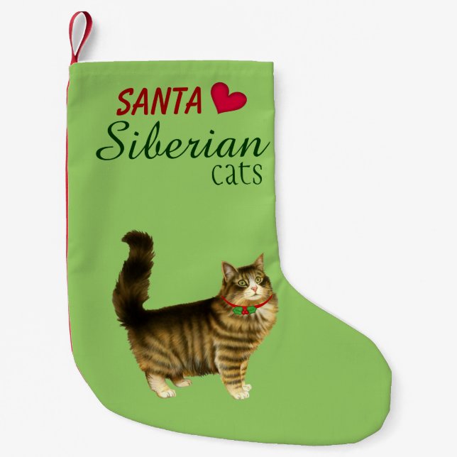 Petite Chaussette De Noël Bas sibérien de Noël de chat (Devant)