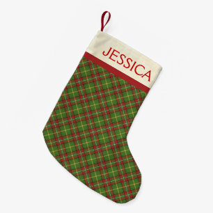 Petite Chaussette De Noël Bas vert de Noël de plaid de Noël