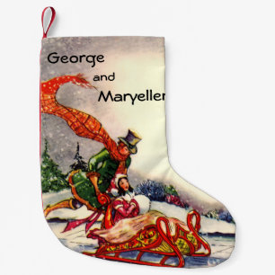 Petite Chaussette De Noël Bas vintage de Noël de nouveaux mariés