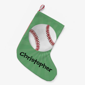 Petite Chaussette De Noël Baseball personnalisé sur Garçons verts