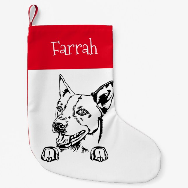 Petite Chaussette De Noël Basenji Nom personnel (Devant)