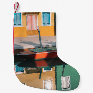 PETITE CHAUSSETTE DE NOËL BATEAU ROUGE ET VERT ACCUEIL SUR LE QUAI