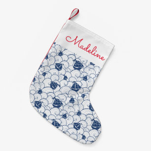 Petite Chaussette De Noël Bateaux À Voile Sur Le Motif De La Mer  Ajouter v