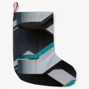 PETITE CHAUSSETTE DE NOËL BÂTIMENT EN BÉTON BLANC ET BLEU