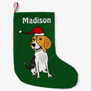 Petite Chaussette De Noël Beagle drôle dans le bas de Noël de casquette de