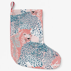 Petite Chaussette De Noël Beau art Leopard sans couture motif, abstrait un
