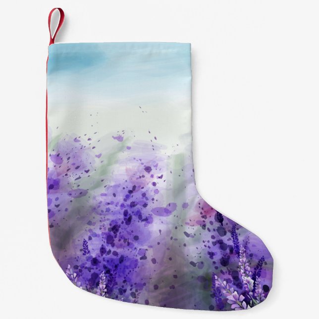 Petite Chaussette De Noël Beau champ de lavande (Devant)