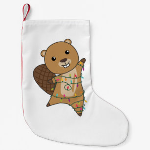 Petite Chaussette De Noël Beaver Cheerful Christmas Winter Animals Beavers A